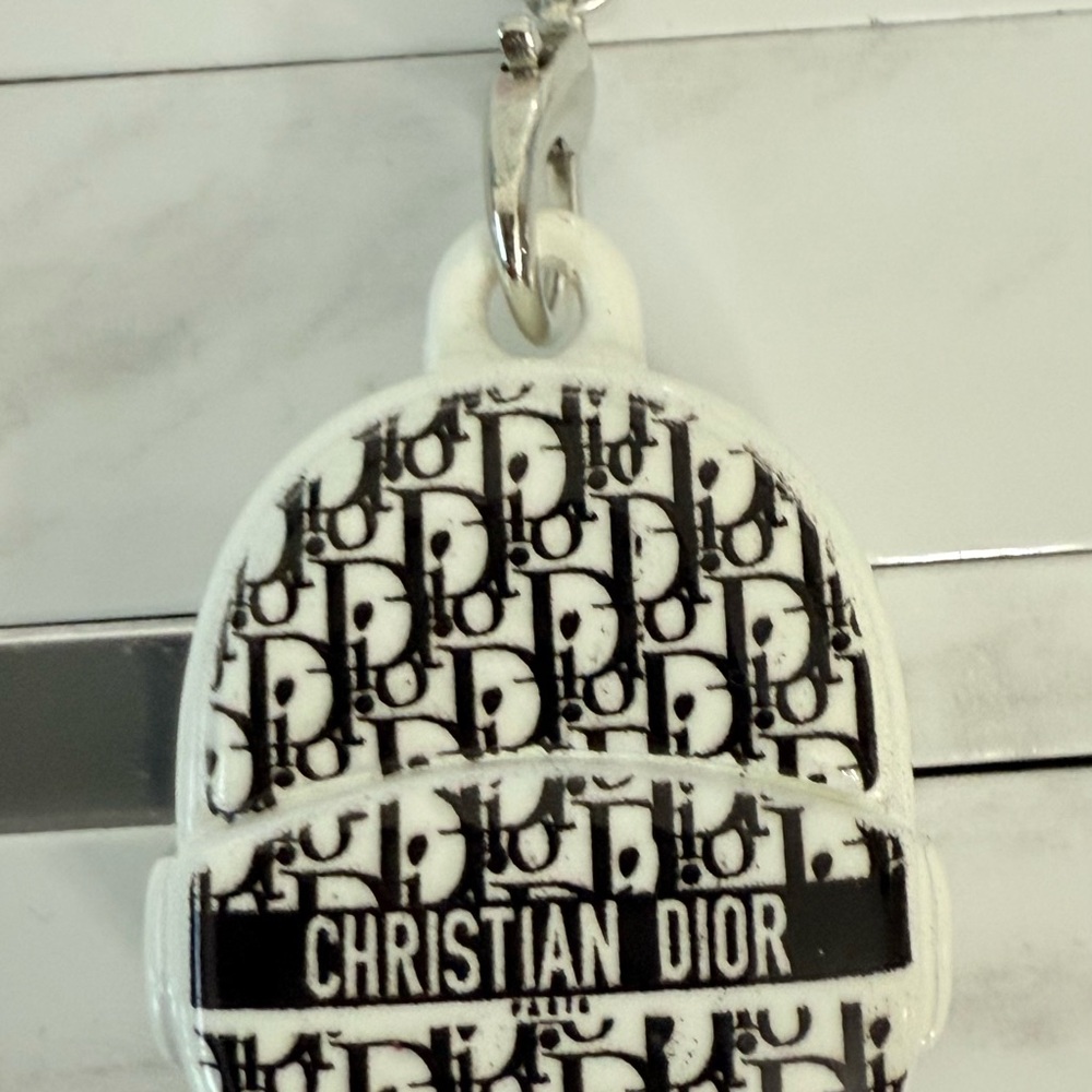 Black & white mini logo backpack for Pop marts Labubu doll